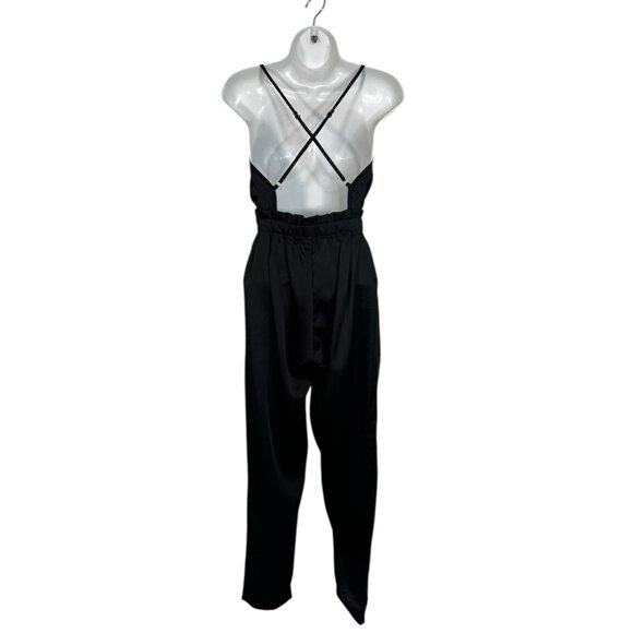 NWT Babyboo Fashions Scarlett Satin Jumpsuit Open Back Black XS - Picture 10 of 14